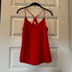 Red J Crew Scallop Top